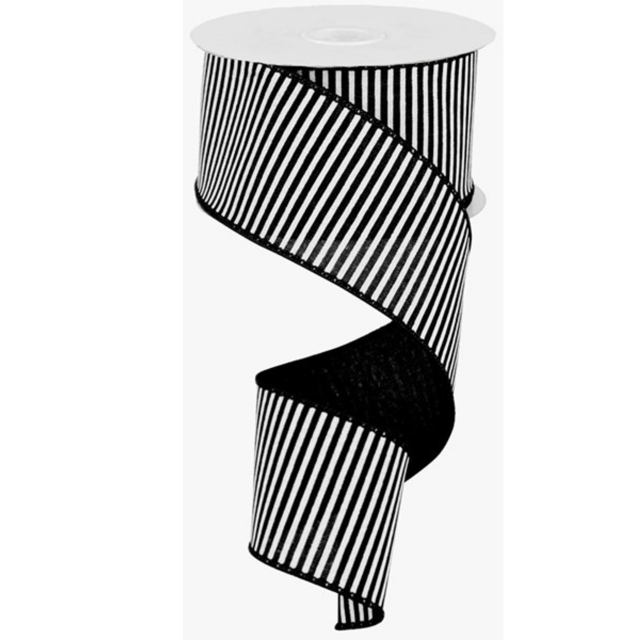 2.5 X 10YD HORIZONTAL STRIPES/ROYAL Wired Ribbon - Black/White –  DecoratorCrafts